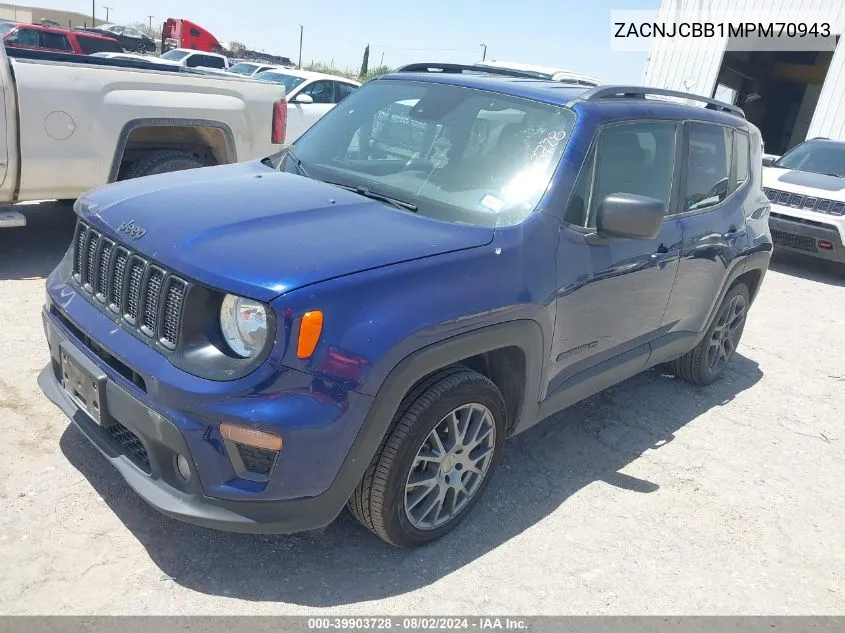 2021 Jeep Renegade Latitude Fwd VIN: ZACNJCBB1MPM70943 Lot: 39903728