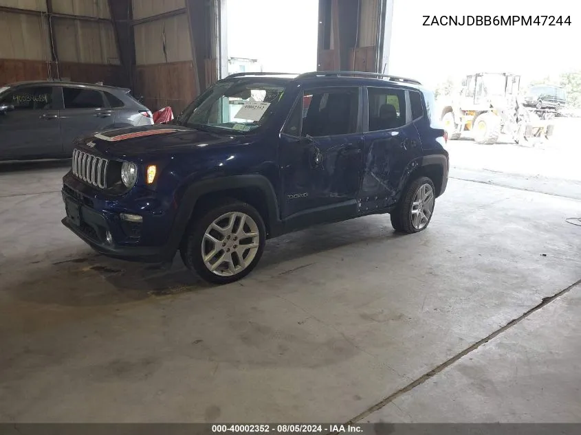 2021 Jeep Renegade Islander 4X4 VIN: ZACNJDBB6MPM47244 Lot: 40002352