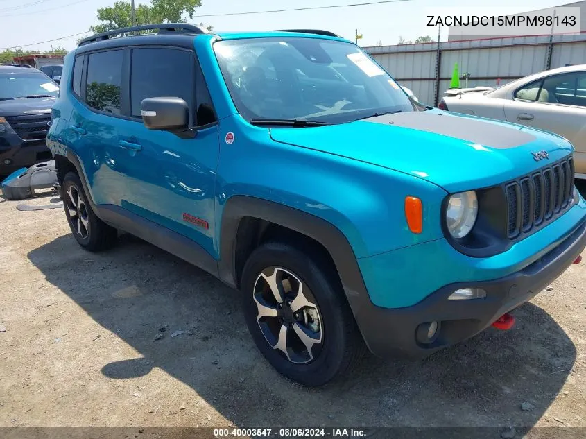 ZACNJDC15MPM98143 2021 Jeep Renegade Trailhawk 4X4