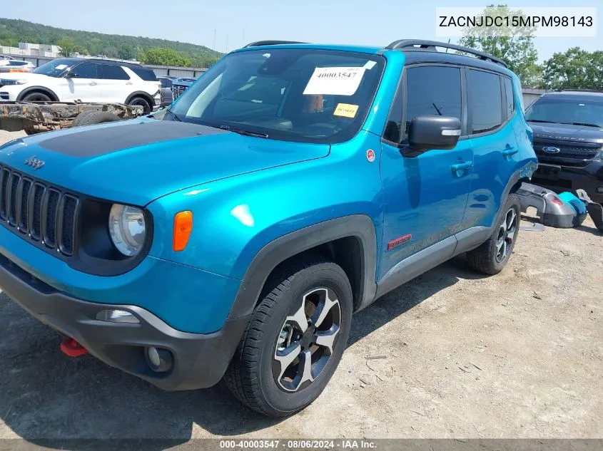 ZACNJDC15MPM98143 2021 Jeep Renegade Trailhawk 4X4