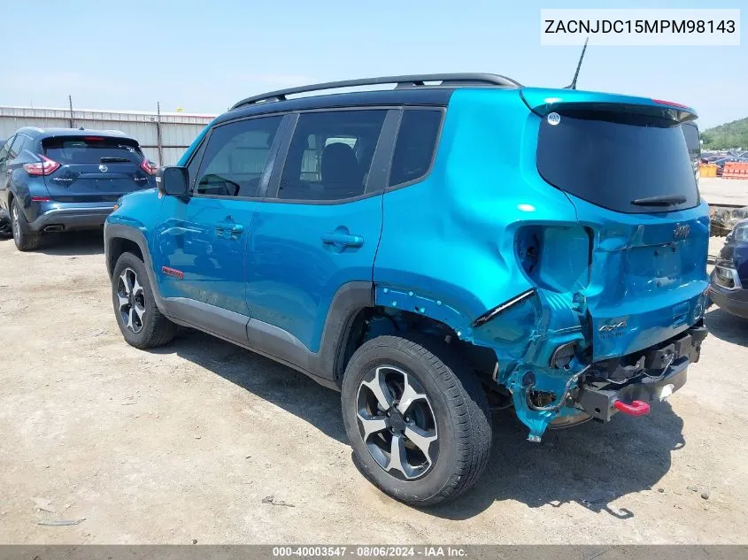 ZACNJDC15MPM98143 2021 Jeep Renegade Trailhawk 4X4