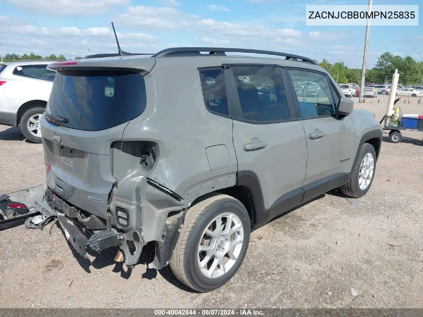 2021 Jeep Renegade Latitude Fwd VIN: ZACNJCBB0MPN25835 Lot: 40042844