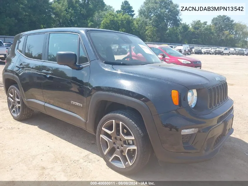 2021 Jeep Renegade Jeepster 4X4 VIN: ZACNJDAB3MPN13542 Lot: 40050011