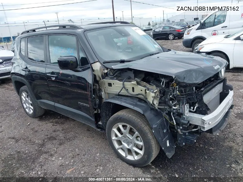 2021 Jeep Renegade Latitude 4X4 VIN: ZACNJDBB1MPM75162 Lot: 40071381