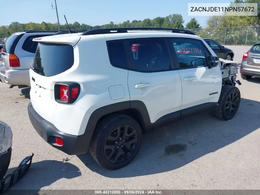 2022 Jeep Renegade Altitude VIN: ZACNJDE11NPN57672 Lot: 40213850