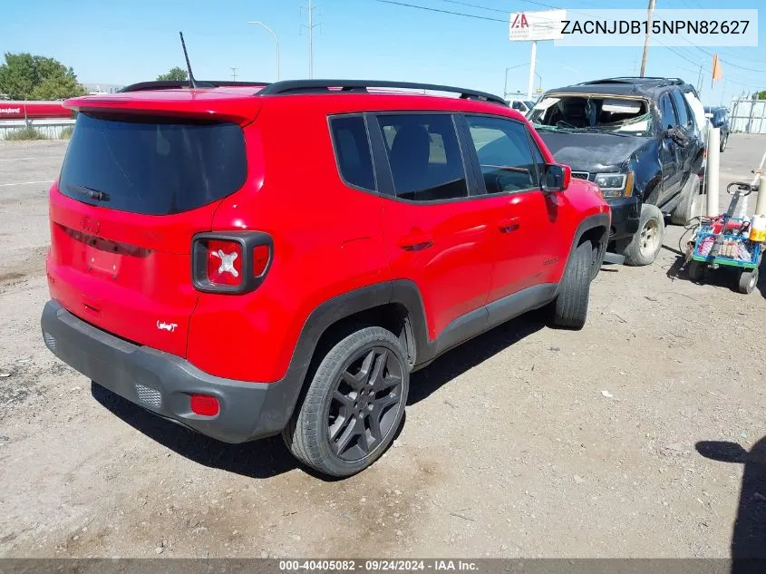 2022 Jeep Renegade Latitude VIN: ZACNJDB15NPN82627 Lot: 40405082