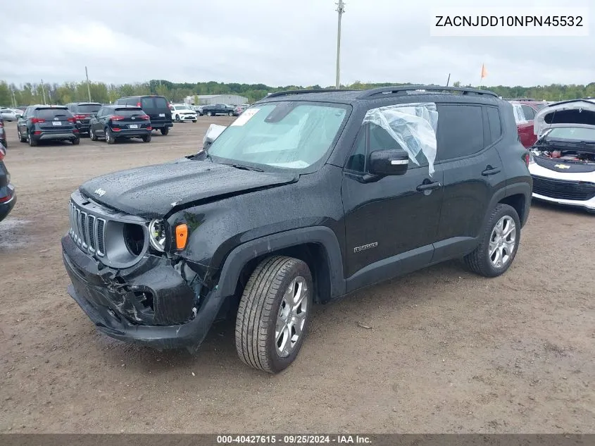 ZACNJDD10NPN45532 2022 Jeep Renegade Limited 4X4