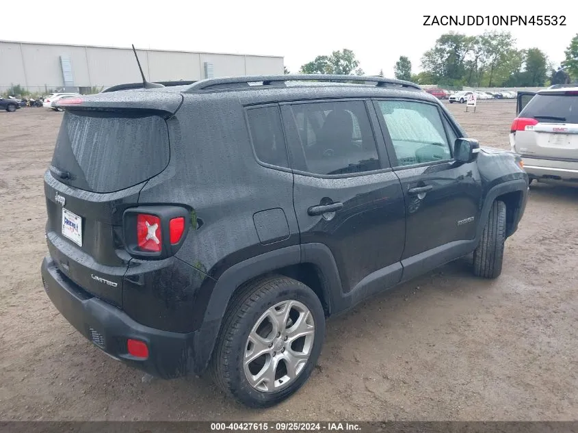 ZACNJDD10NPN45532 2022 Jeep Renegade Limited 4X4