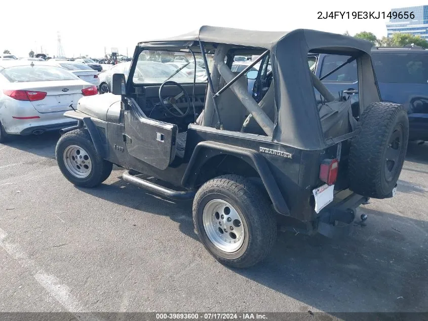 1989 Jeep Wrangler / Yj VIN: 2J4FY19E3KJ149656 Lot: 39893600