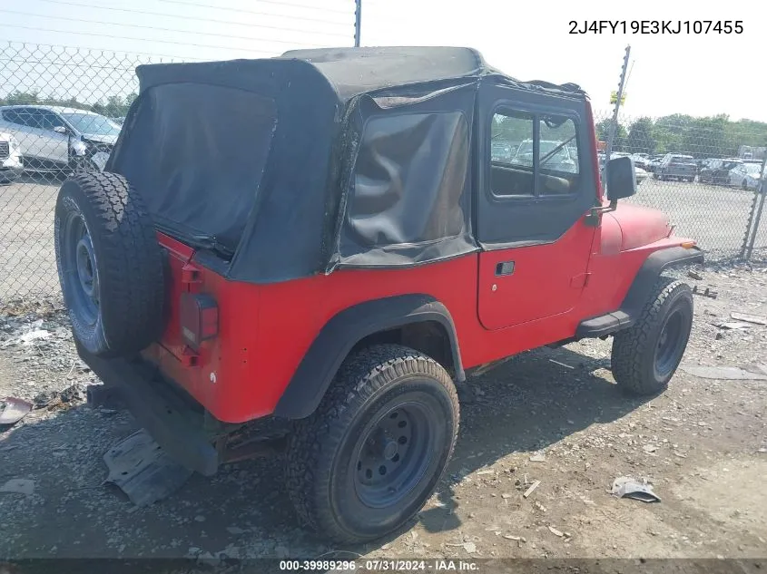 2J4FY19E3KJ107455 1989 Jeep Wrangler / Yj