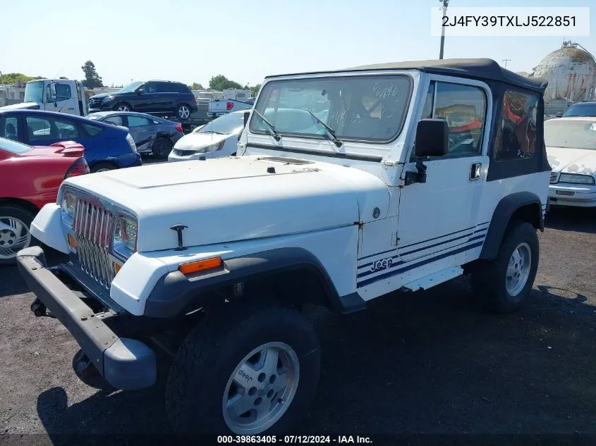 1990 Jeep Wrangler / Yj Islander VIN: 2J4FY39TXLJ522851 Lot: 39863405