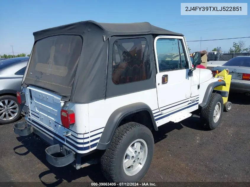 1990 Jeep Wrangler / Yj Islander VIN: 2J4FY39TXLJ522851 Lot: 39863405