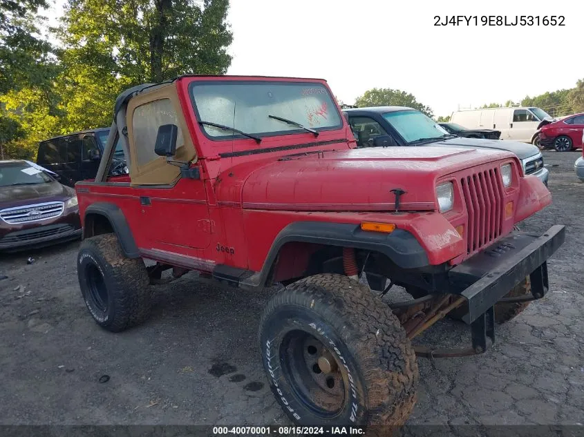 1990 Jeep Wrangler / Yj S VIN: 2J4FY19E8LJ531652 Lot: 40070001