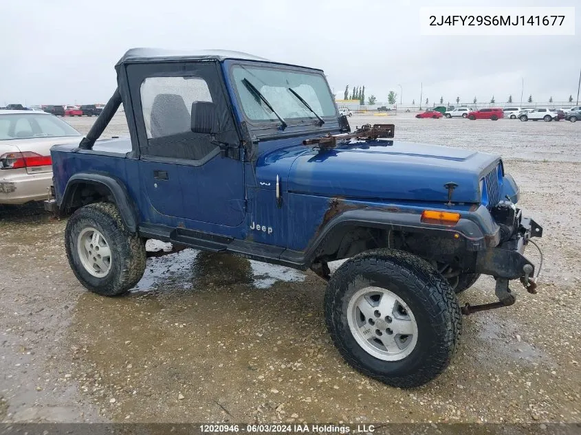 1991 Jeep Wrangler / Yj VIN: 2J4FY29S6MJ141677 Lot: 12020946