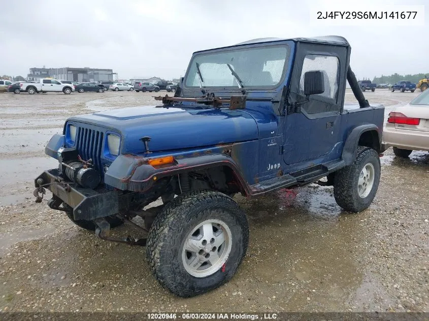 1991 Jeep Wrangler / Yj VIN: 2J4FY29S6MJ141677 Lot: 12020946