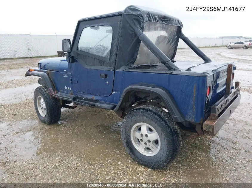 2J4FY29S6MJ141677 1991 Jeep Wrangler / Yj