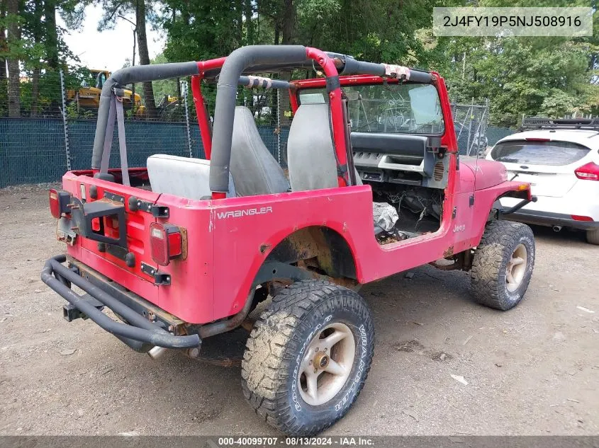 2J4FY19P5NJ508916 1992 Jeep Wrangler / Yj S