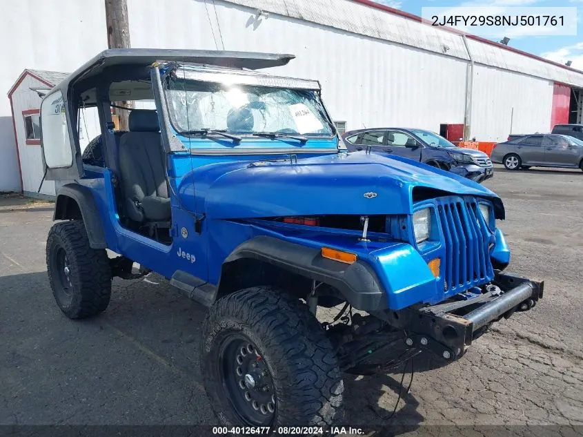 2J4FY29S8NJ501761 1992 Jeep Wrangler / Yj