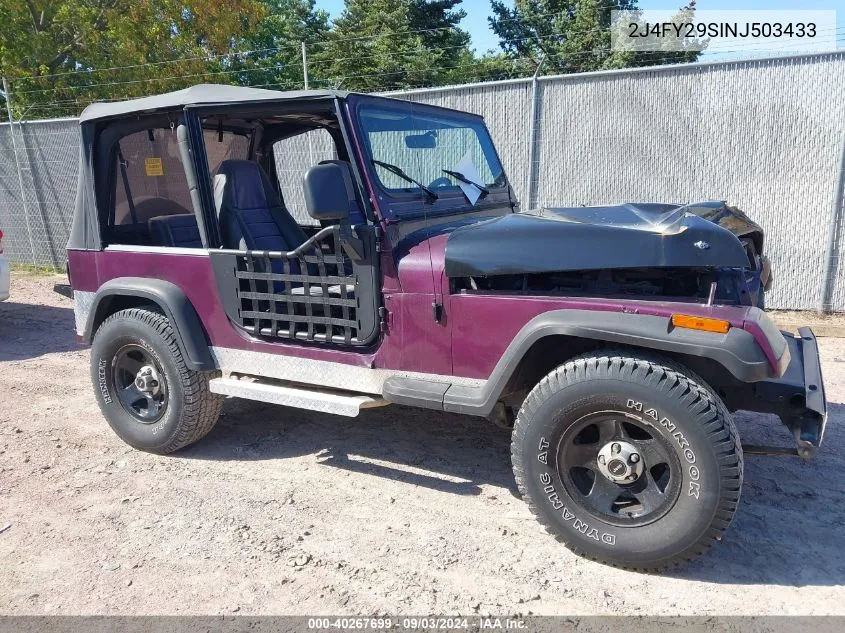 2J4FY29SINJ503433 1992 Jeep Wrangler / Yj