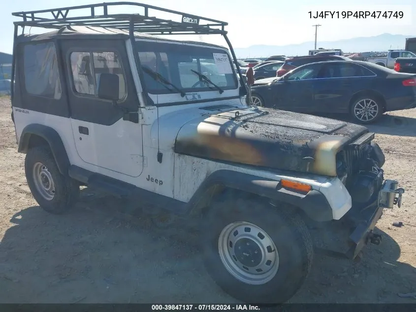 1994 Jeep Wrangler / Yj S VIN: 1J4FY19P4RP474749 Lot: 39847137