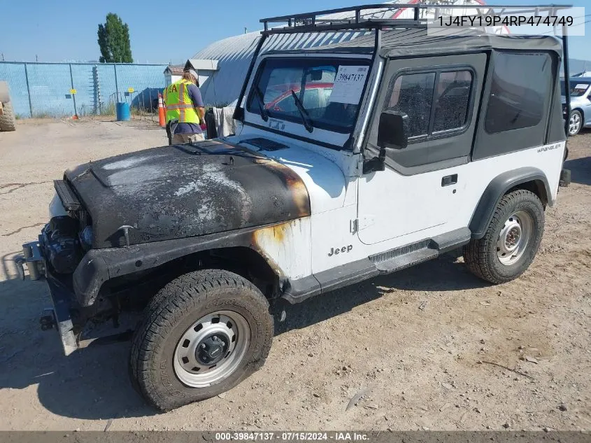 1994 Jeep Wrangler / Yj S VIN: 1J4FY19P4RP474749 Lot: 39847137