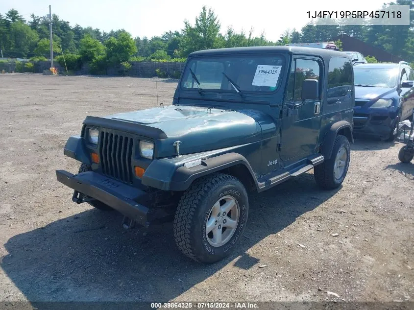 1994 Jeep Wrangler / Yj S VIN: 1J4FY19P5RP457118 Lot: 39864325