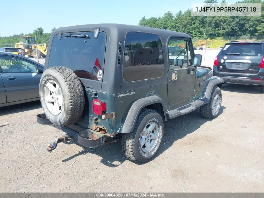 1994 Jeep Wrangler / Yj S VIN: 1J4FY19P5RP457118 Lot: 39864325