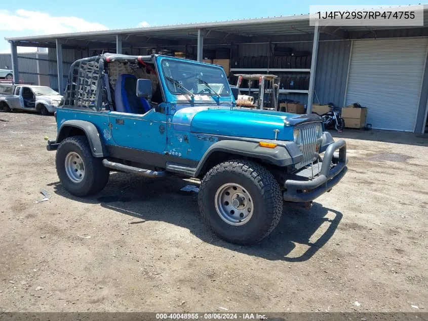 1994 Jeep Wrangler / Yj Se VIN: 1J4FY29S7RP474755 Lot: 40048955