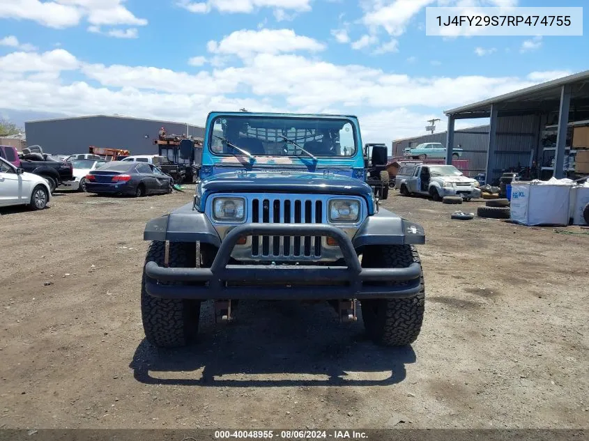 1994 Jeep Wrangler / Yj Se VIN: 1J4FY29S7RP474755 Lot: 40048955