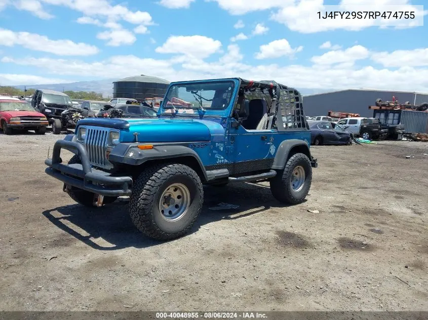 1994 Jeep Wrangler / Yj Se VIN: 1J4FY29S7RP474755 Lot: 40048955