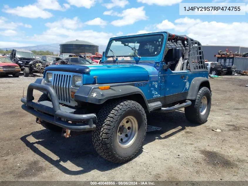 1994 Jeep Wrangler / Yj Se VIN: 1J4FY29S7RP474755 Lot: 40048955