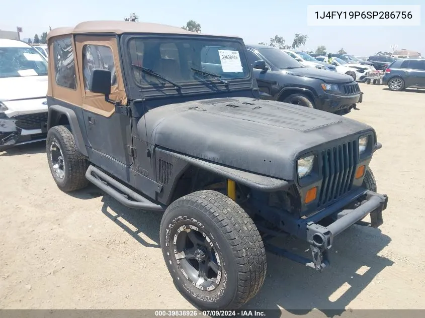 1995 Jeep Wrangler / Yj S/Rio Grande VIN: 1J4FY19P6SP286756 Lot: 39838926