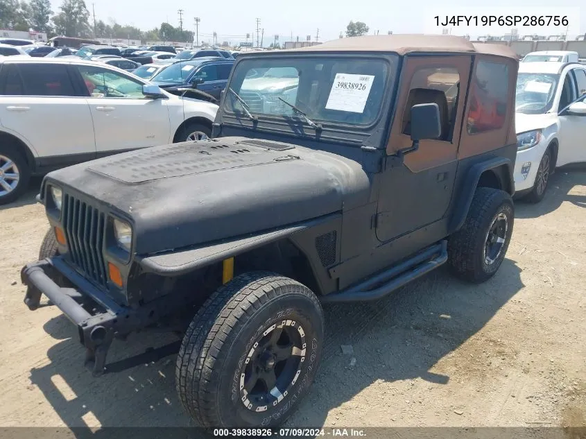 1995 Jeep Wrangler / Yj S/Rio Grande VIN: 1J4FY19P6SP286756 Lot: 39838926