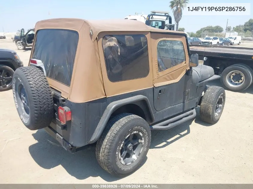 1995 Jeep Wrangler / Yj S/Rio Grande VIN: 1J4FY19P6SP286756 Lot: 39838926