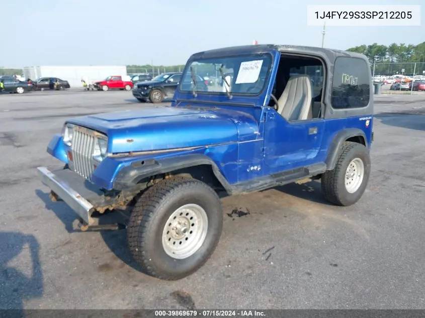 1995 Jeep Wrangler / Yj Se VIN: 1J4FY29S3SP212205 Lot: 39869679