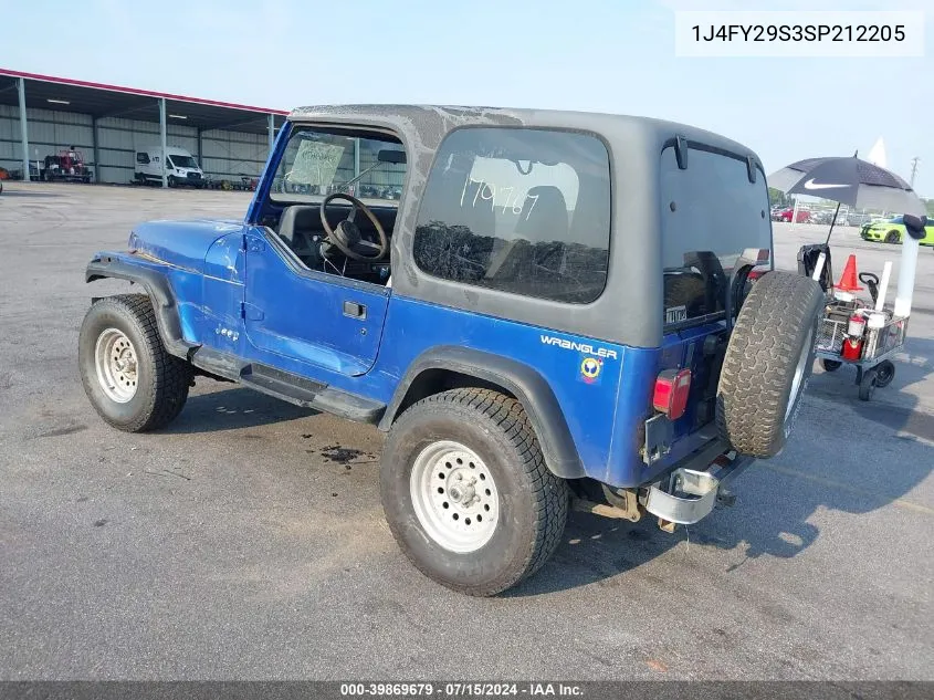 1995 Jeep Wrangler / Yj Se VIN: 1J4FY29S3SP212205 Lot: 39869679