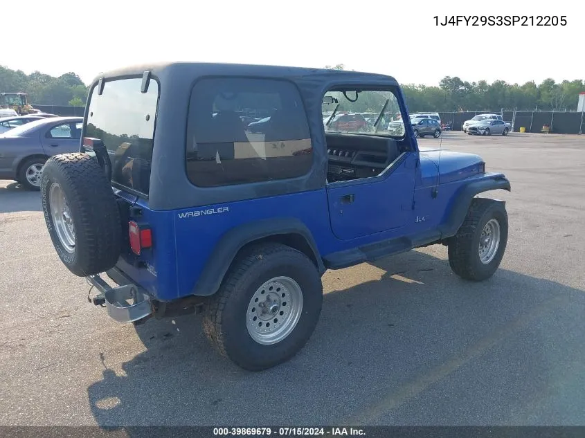 1995 Jeep Wrangler / Yj Se VIN: 1J4FY29S3SP212205 Lot: 39869679