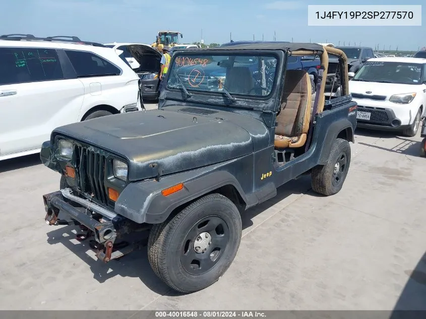 1995 Jeep Wrangler / Yj S/Rio Grande VIN: 1J4FY19P2SP277570 Lot: 40016548