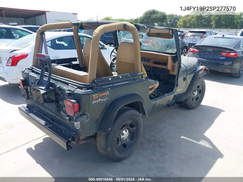 1J4FY19P2SP277570 1995 Jeep Wrangler / Yj S/Rio Grande