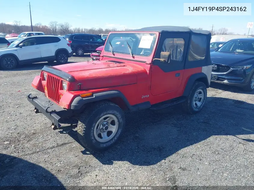 1995 Jeep Wrangler / Yj S/Rio Grande VIN: 1J4FY19P4SP243162 Lot: 44647409