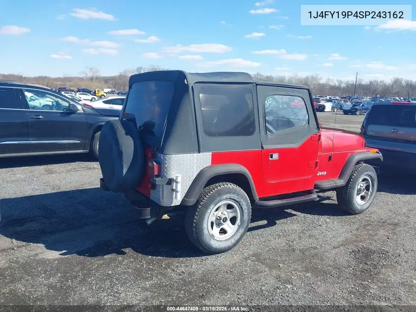 1995 Jeep Wrangler / Yj S/Rio Grande VIN: 1J4FY19P4SP243162 Lot: 44647409
