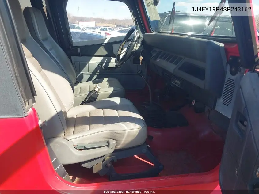 1995 Jeep Wrangler / Yj S/Rio Grande VIN: 1J4FY19P4SP243162 Lot: 44647409