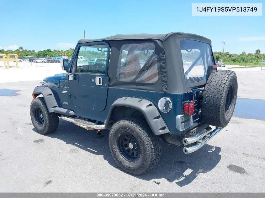 1997 Jeep Wrangler Sport VIN: 1J4FY19S5VP513749 Lot: 39979082