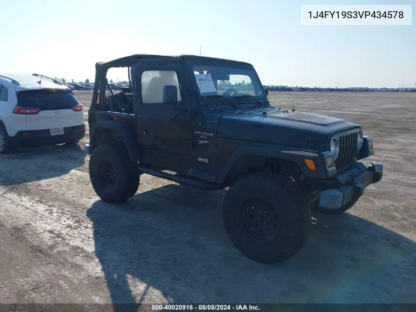 1J4FY19S3VP434578 1997 Jeep Wrangler Sport