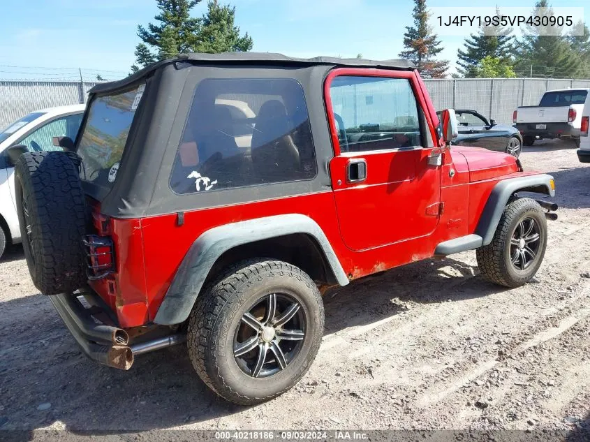 1J4FY19S5VP430905 1997 Jeep Wrangler Sport