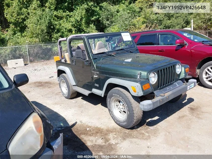 1997 Jeep Wrangler Sport VIN: 1J4FY19S2VP426648 Lot: 40264840