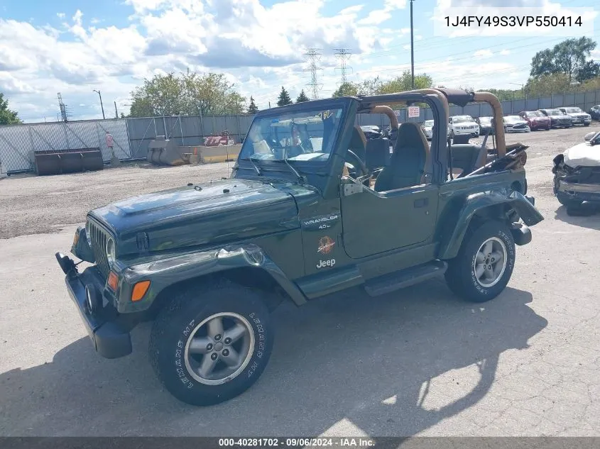 1997 Jeep Wrangler Sahara VIN: 1J4FY49S3VP550414 Lot: 40281702