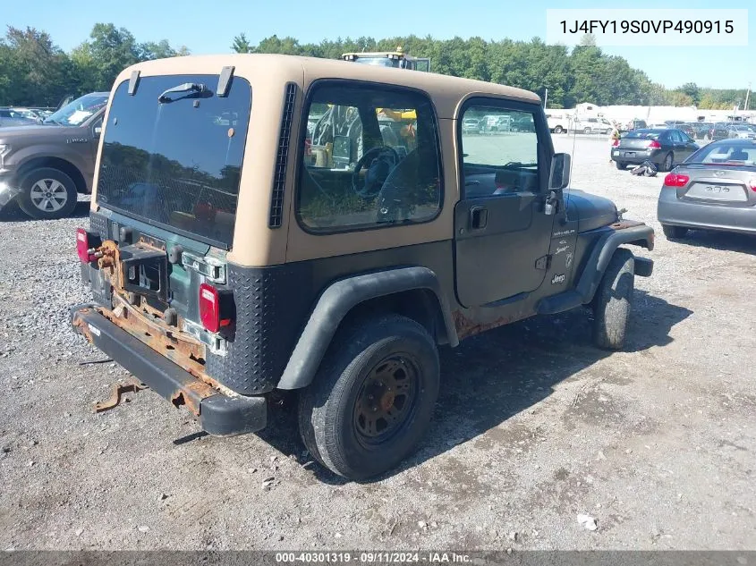 1997 Jeep Wrangler Sport VIN: 1J4FY19S0VP490915 Lot: 40301319