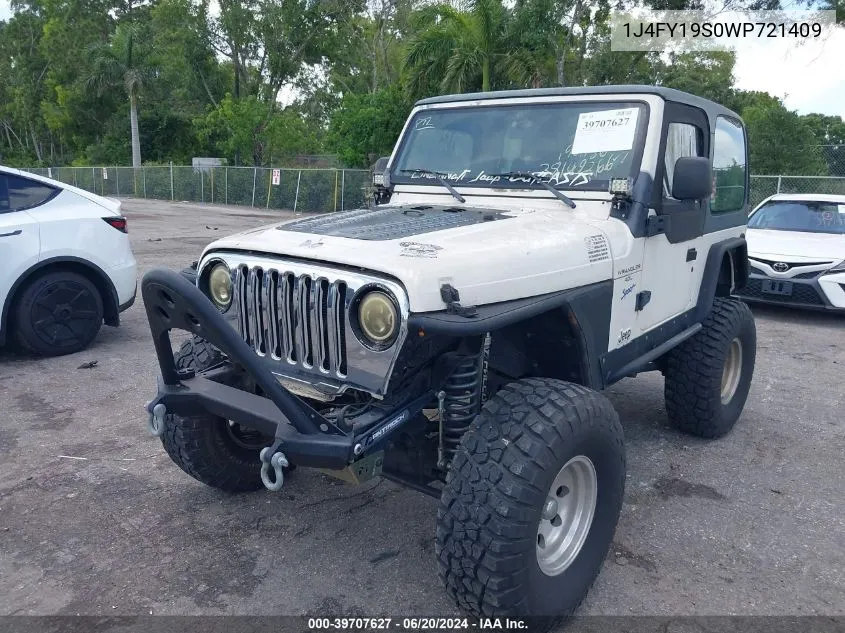 1998 Jeep Wrangler Sport VIN: 1J4FY19S0WP721409 Lot: 39707627