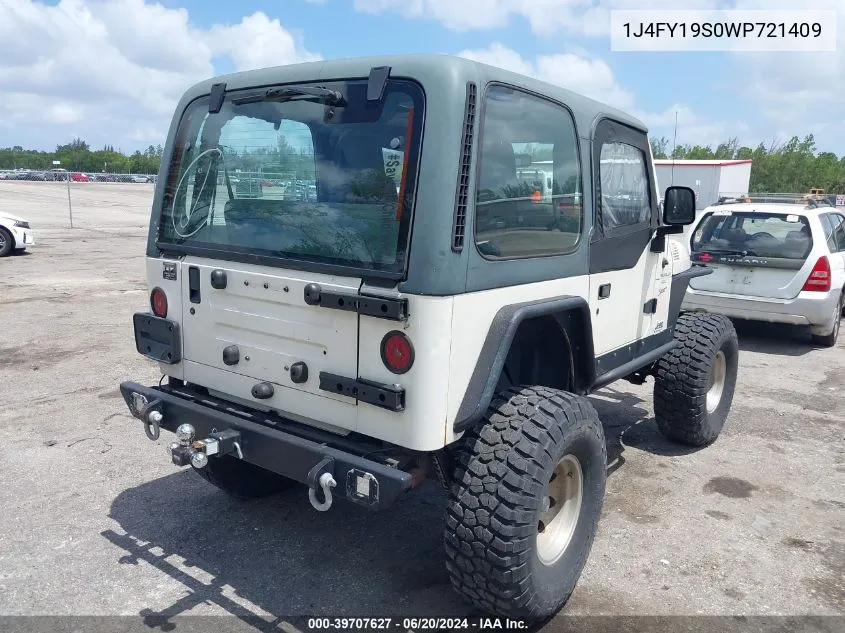 1998 Jeep Wrangler Sport VIN: 1J4FY19S0WP721409 Lot: 39707627